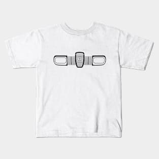 Saab 96 minimalist grille outline graphic (black) Kids T-Shirt